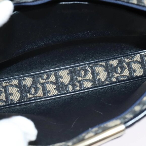 Christian Dior Trotter Canvas Shoulder Bag Navy Gold Auth ep10451 - Picture 12 of 16